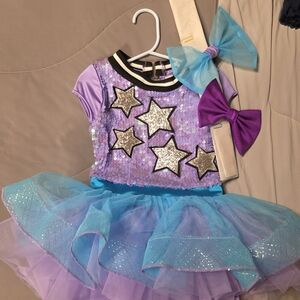 Weissman Sparkling Star Dance Costume in Purple and Blue